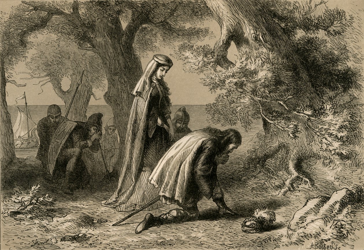 Thorfinn ve Gudrid, Vineland Kıyısında, 1877. by Albert Bobbett