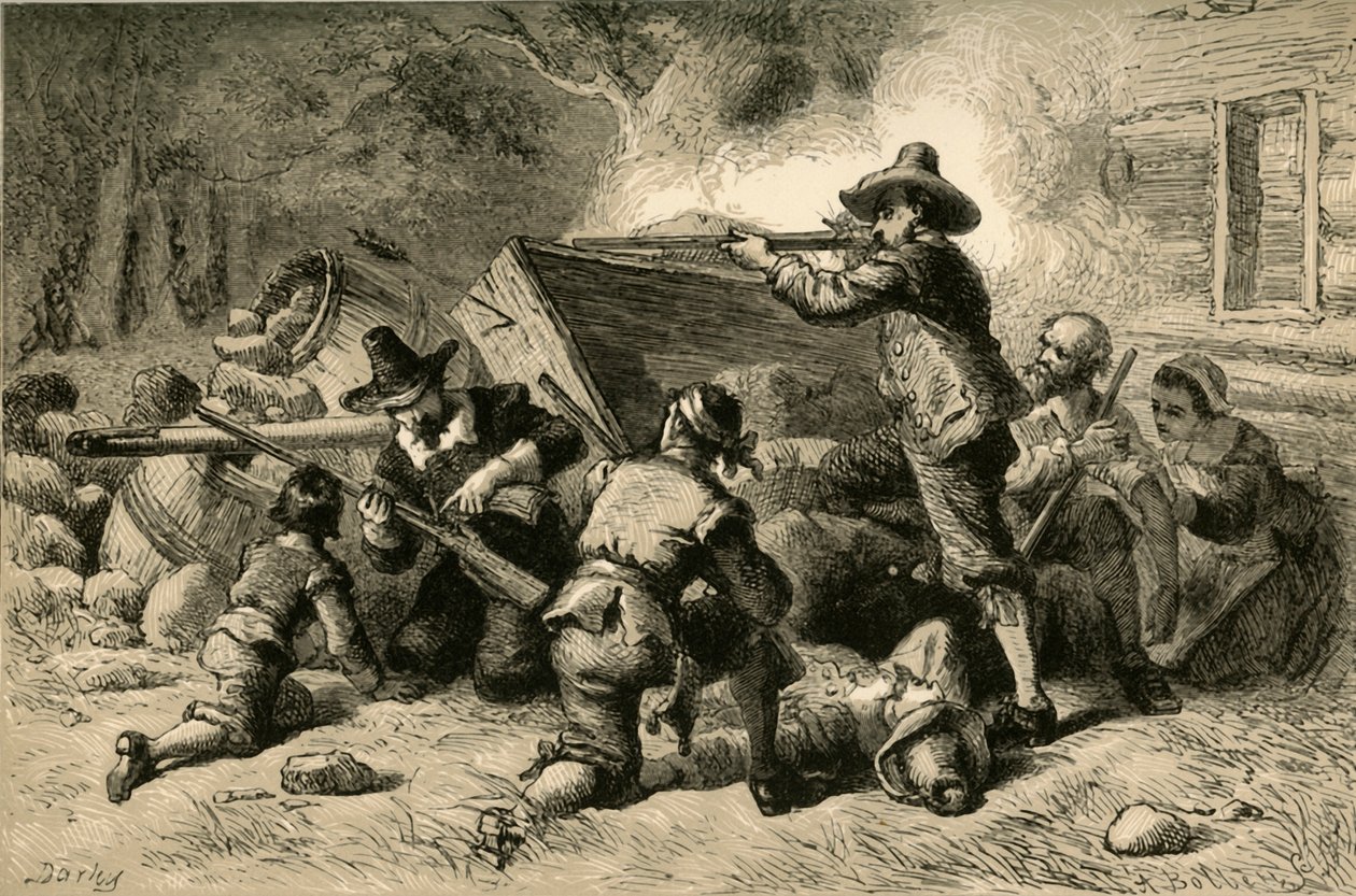 Kızılderililere Karşı Kendilerini Savunan Virjinyalılar, 1877. by Albert Bobbett