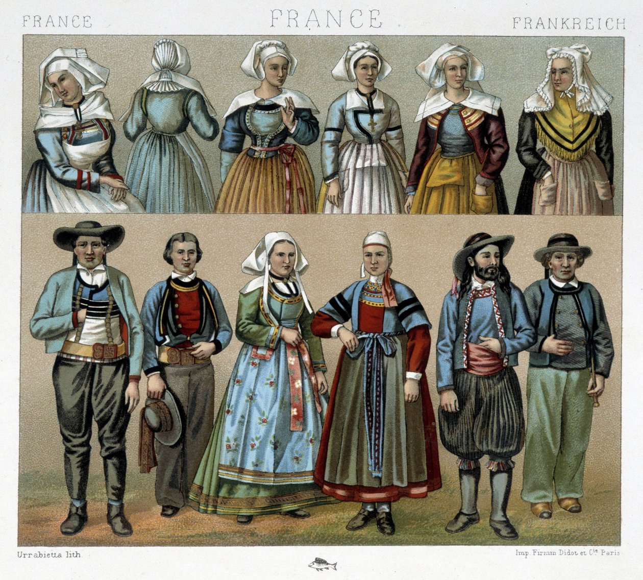 19. yüzyıl Breton kostümleri - Racinet