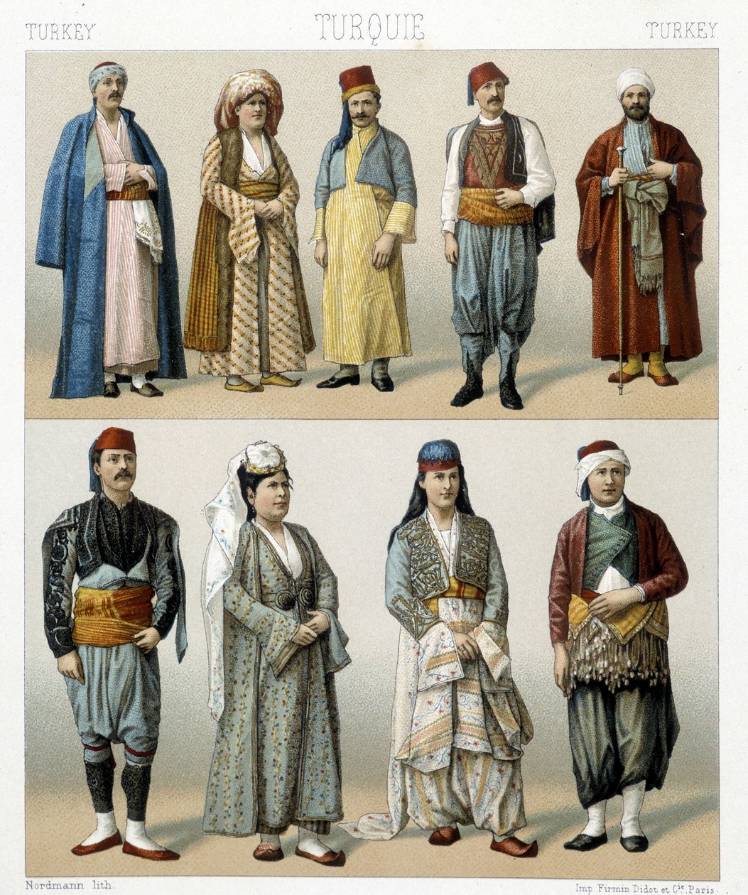 19. yüzyıl Türk kıyafetleri. Racinet
