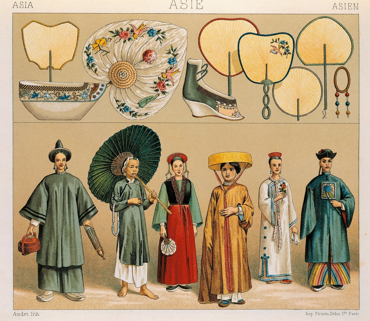 Çinli Kadınların ve Tatar Bölgesinin Giysileri, Auguste Racinet