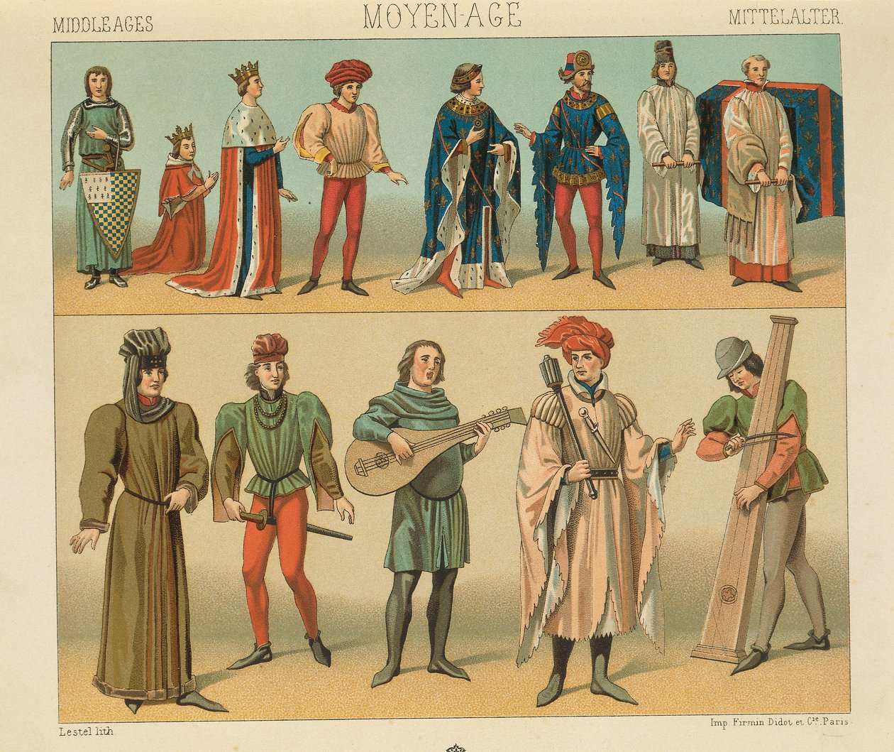 "Le Costume Historique" (Tam Kostüm Tarihi), Auguste Racinet, IV Cilt by Albert Charles August Racinet