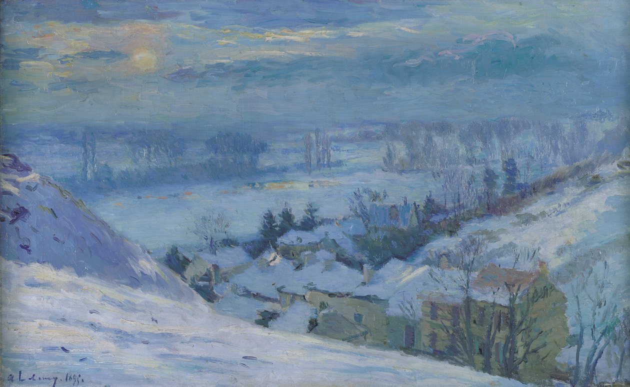 Herblay Köyü kar altında, 1895 by Albert Charles Lebourg