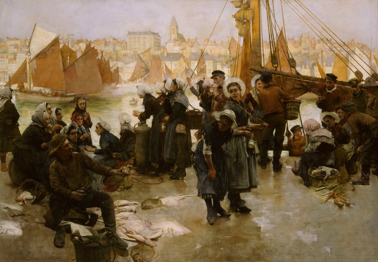 Balıkçı Filosunun Ayrılışı, Boulogne, 1891 by Albert Chevallier Tayler
