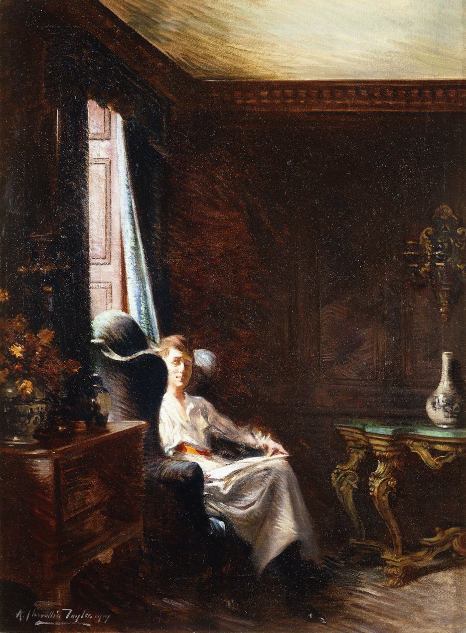 Pencereden Okuma, 1919 by Albert Chevallier Tayler