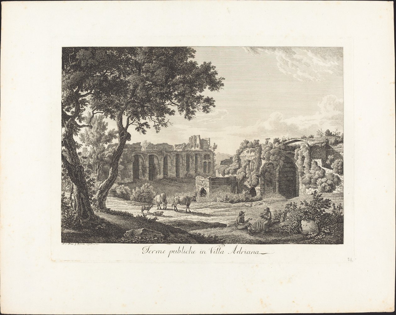 Villa Adriana'daki hamamlar by Albert Christoph Dies