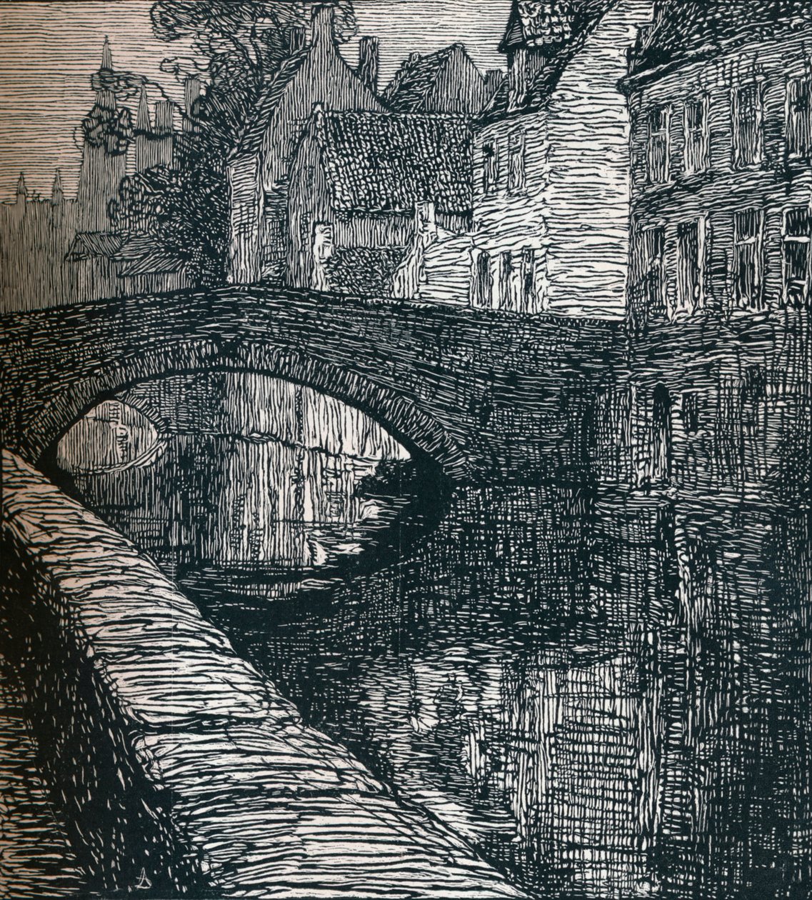 Bruges: Le Quai Vert Yeşil Rıhtım, 1916, 1917 by Albert Delstanche