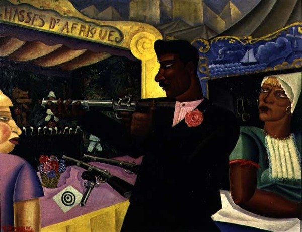 African Shooting, c.1928 (gemide petrol) by Albert Droesbeke