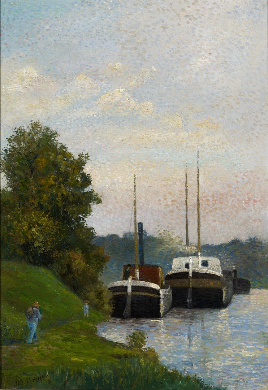 Seine Nehri üzerindeki mavnalar by Albert Dubois Pillet