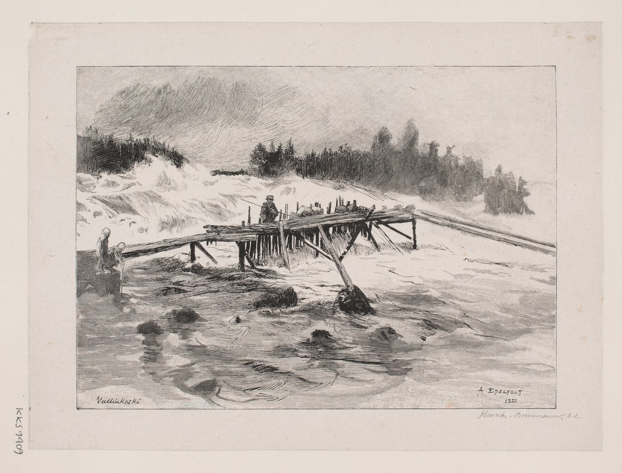 Şelale. Vallinkoski by Albert Gustaf Aristides Edelfelt