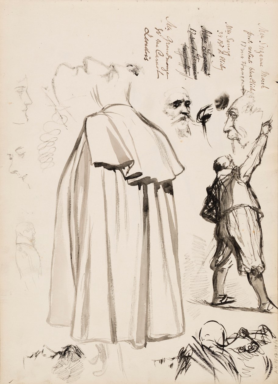 Erkek figürleri, yüzler by Albert Edelfelt
