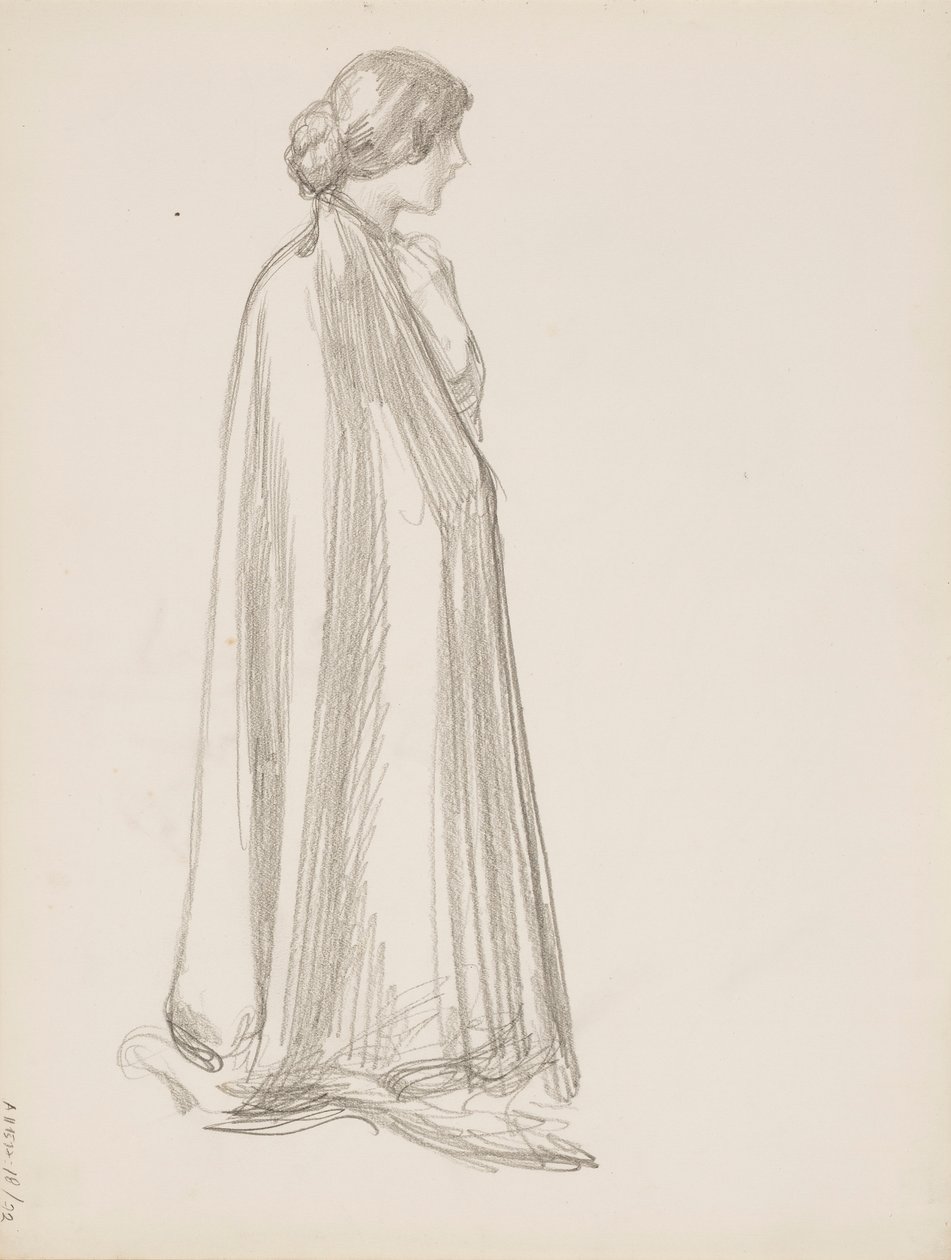 Pelerinli kadın by Albert Edelfelt