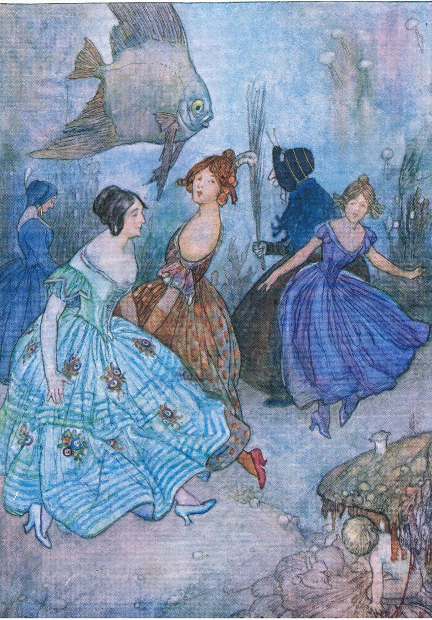 The Water Babies pub'dan zavallı ayaklarına korkunç derecede dar çizmeler geçirdi ve onları dans ettirdi. Humphrey Milford Oxford University Press, yaklaşık 1930 (renkli lito) by Albert Edward Jackson