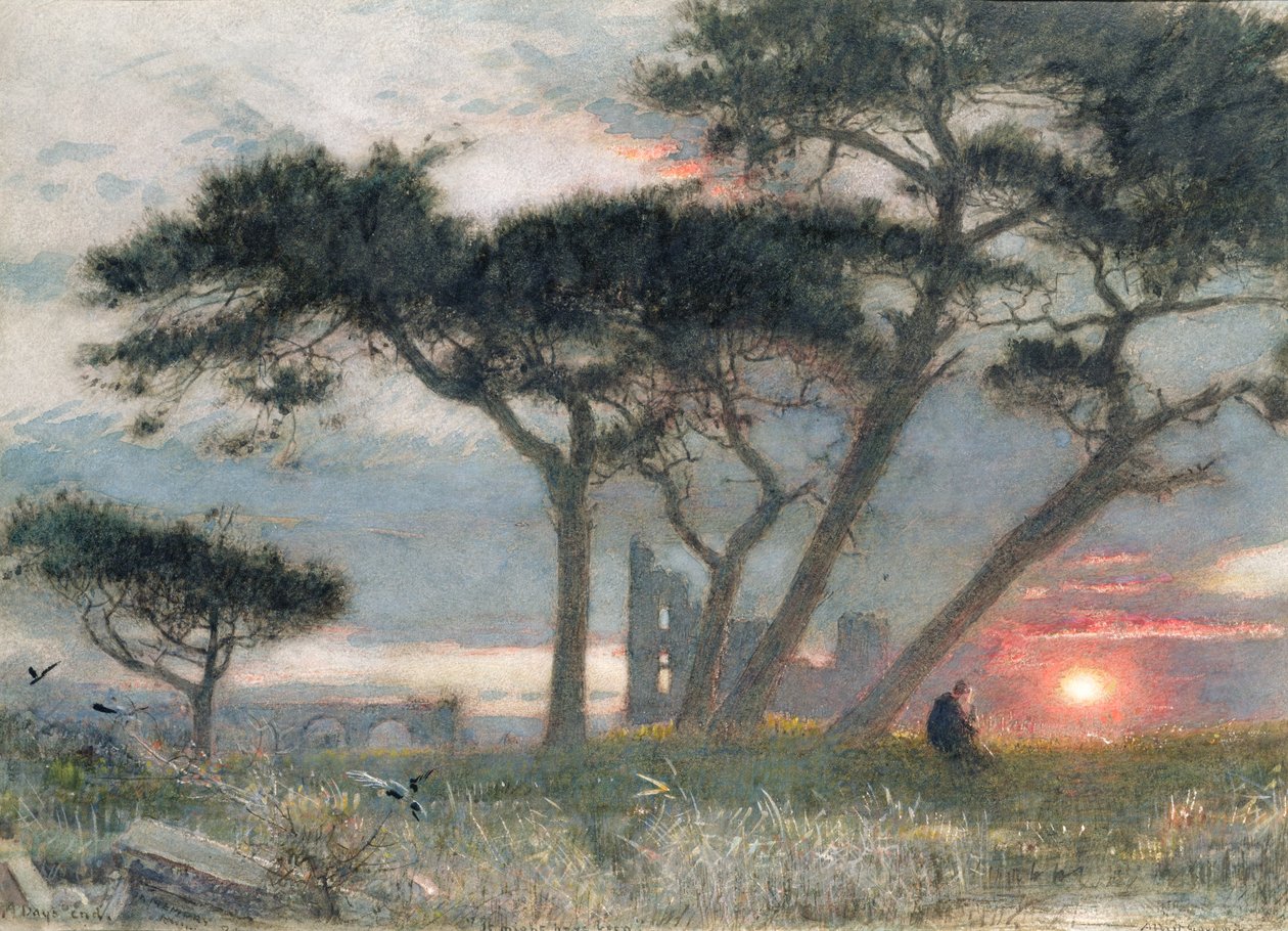 Bir Gün Sonu: Olabilirdi (kağıt üzerinde wc ve gövde rengi) by Albert Goodwin