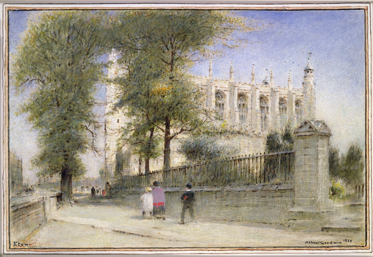 Eton College, Windsor, 1923 (wc ve guaj boya) by Albert Goodwin