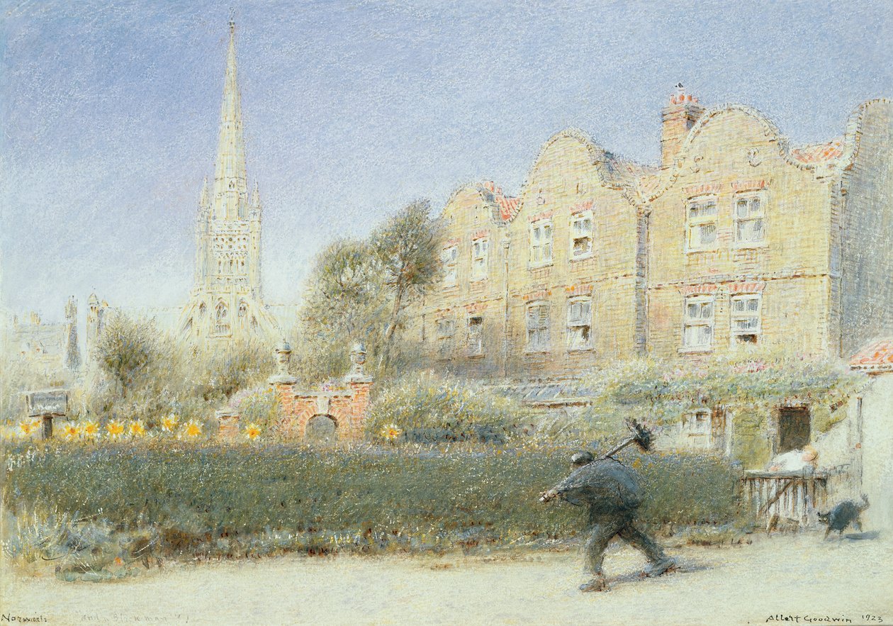 Norwich ve Baca Temizleme, 1923 (kağıt üzerinde wc) by Albert Goodwin