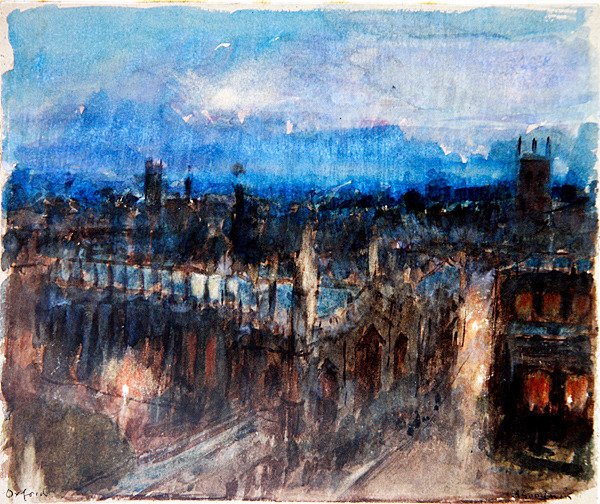 Oxford (kağıt üzerine sulu boya) by Albert Goodwin