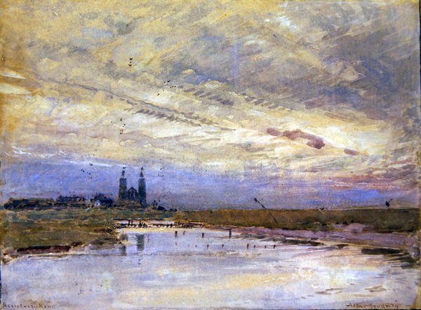 Reculver, Kent (kağıt üzerine sulu boya) by Albert Goodwin