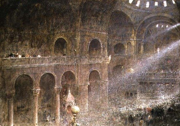 San Marco Bazilikası, Venedik galeriden by Albert Goodwin