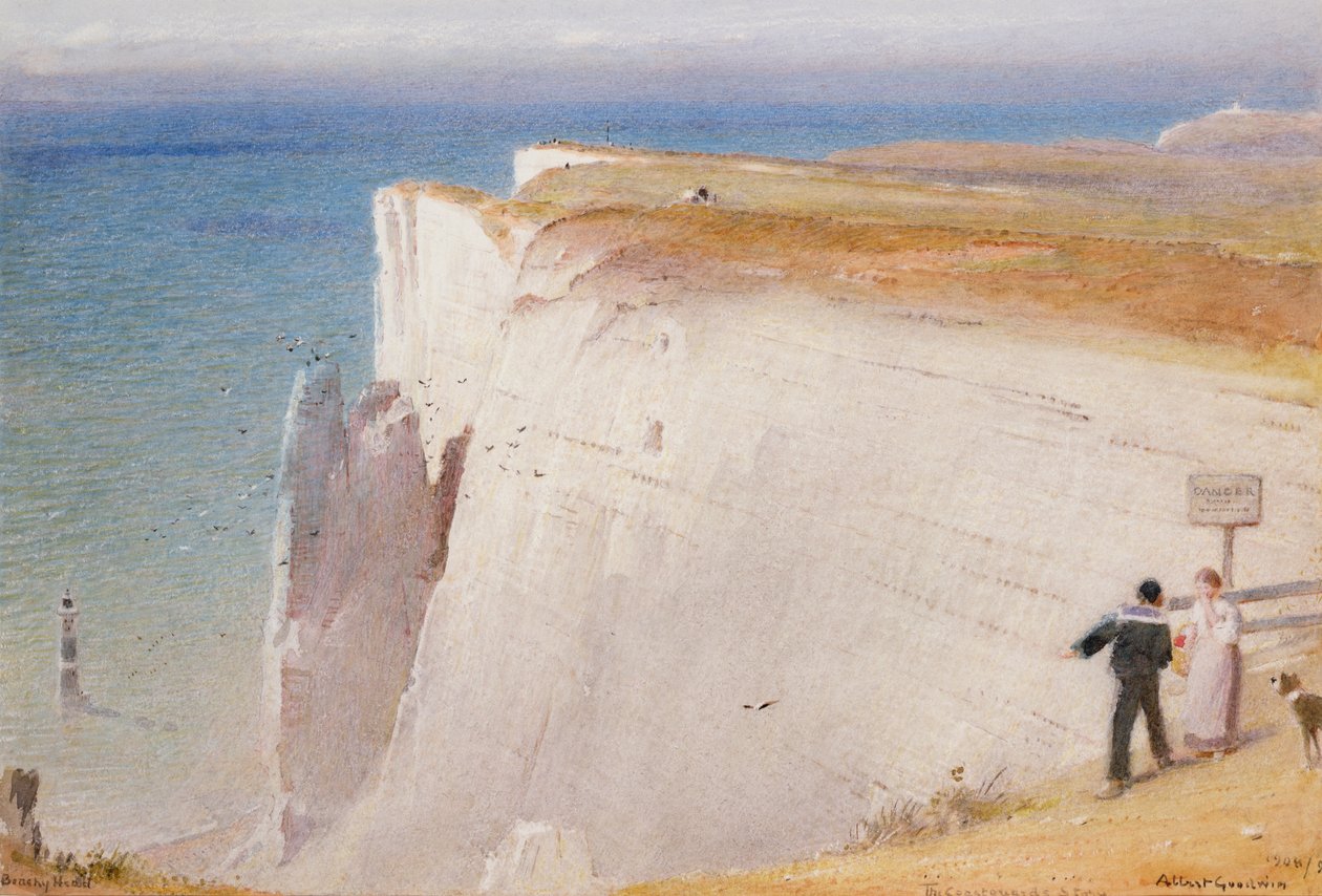 Sahil Güvenlik Hikayesi, Beachy Head, 1908-09 (wc) by Albert Goodwin