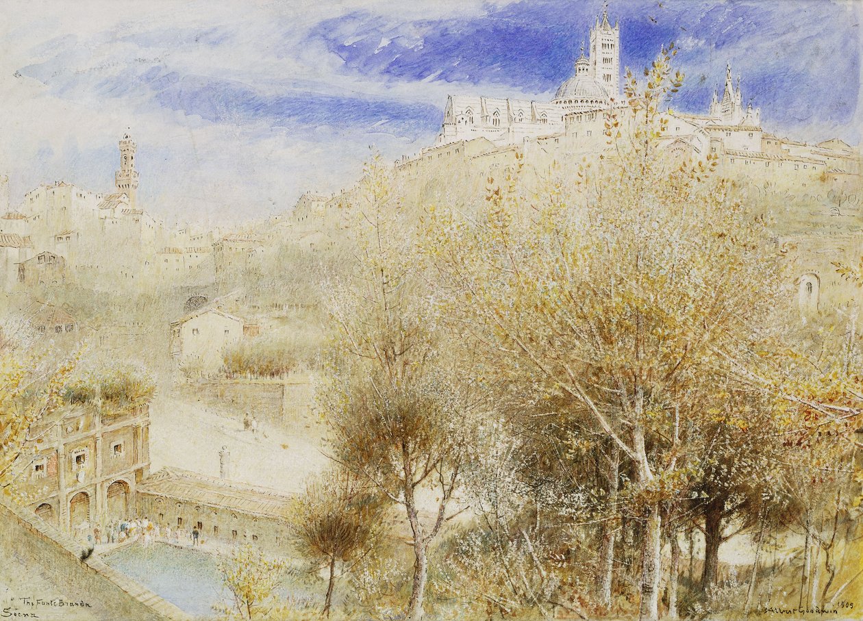 Fonte Branda, Siena, 1905 by Albert Goodwin