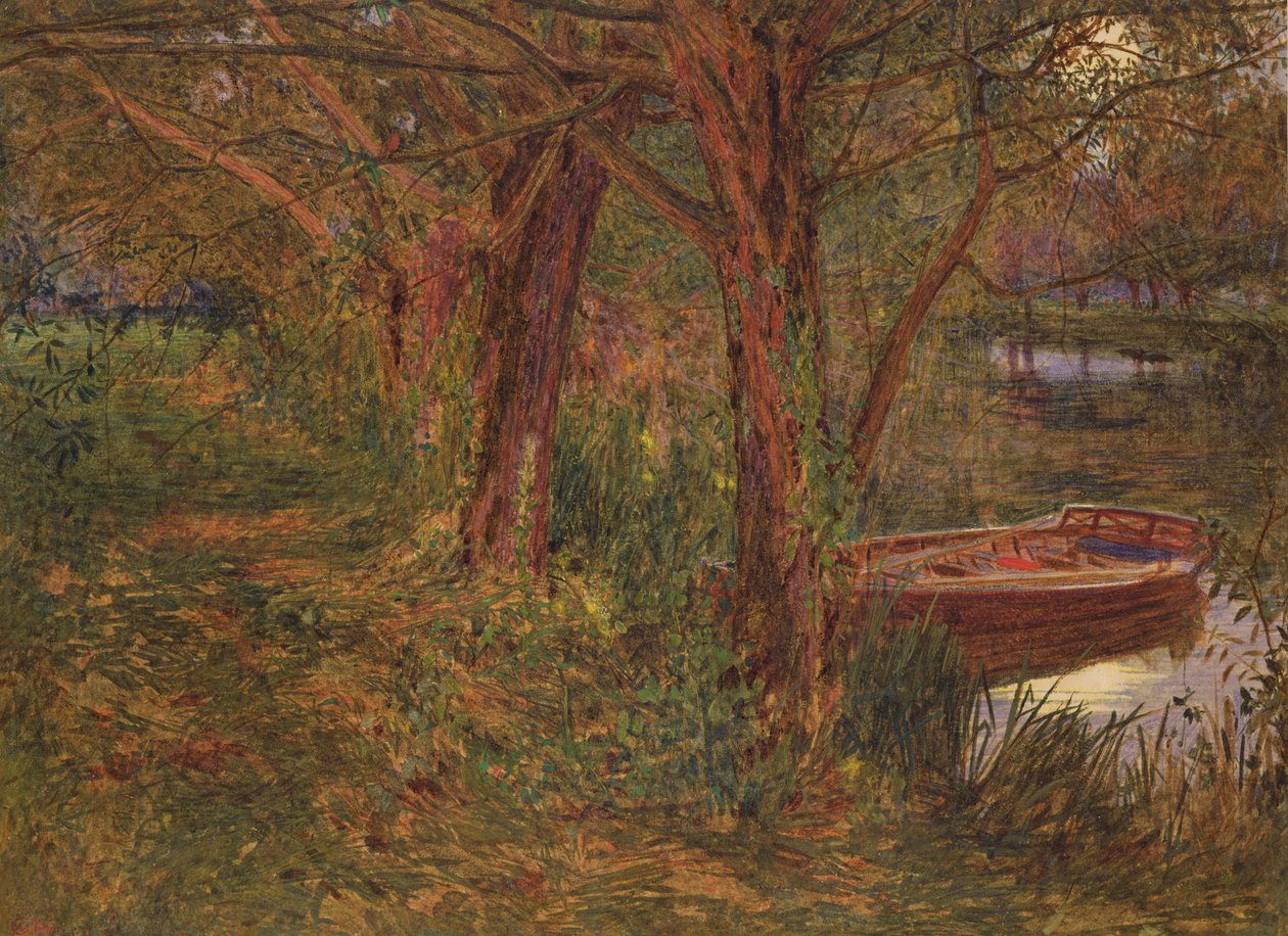 The River at Dusk (kağıt üzerinde gövde rengi ile tuvalet) by Albert Goodwin