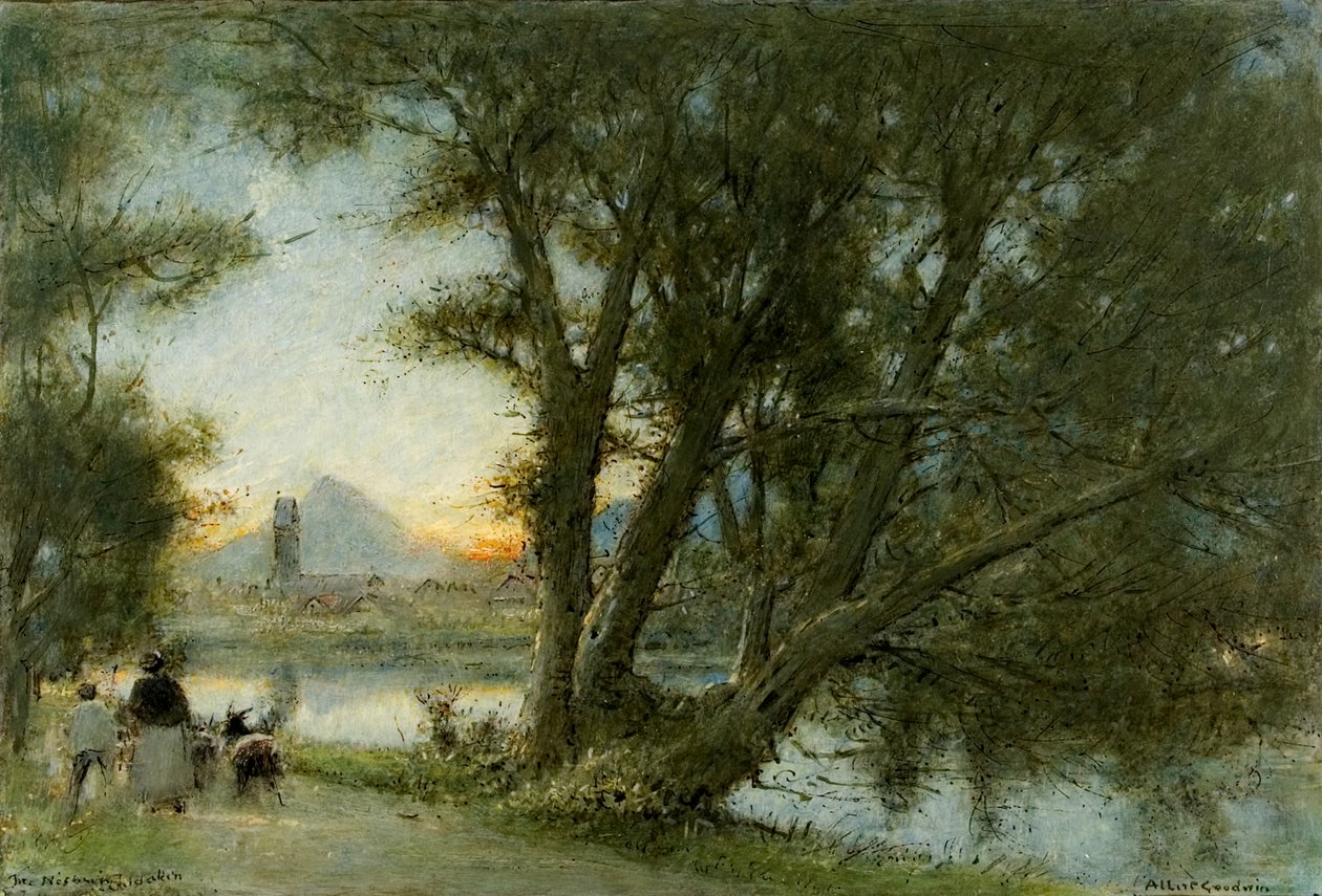 Köyü…, c.1860-c.1932 (gemide yağ, kalem ve mürekkep) by Albert Goodwin