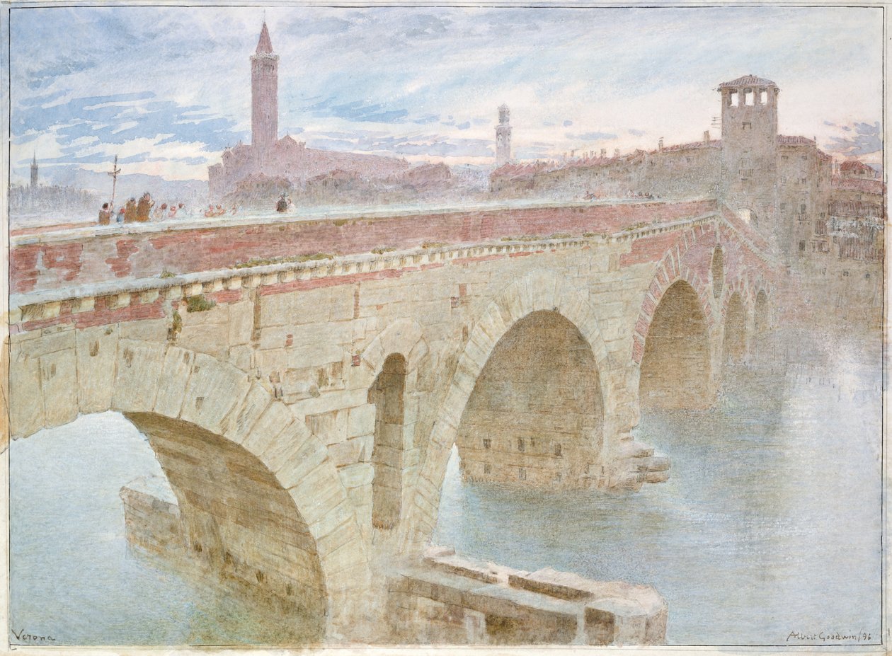 Verona, 1896 (kağıt üzerinde wc) by Albert Goodwin