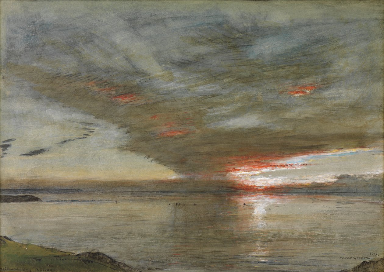 Woolacombe Körfezi, Kuzey Devon by Albert Goodwin