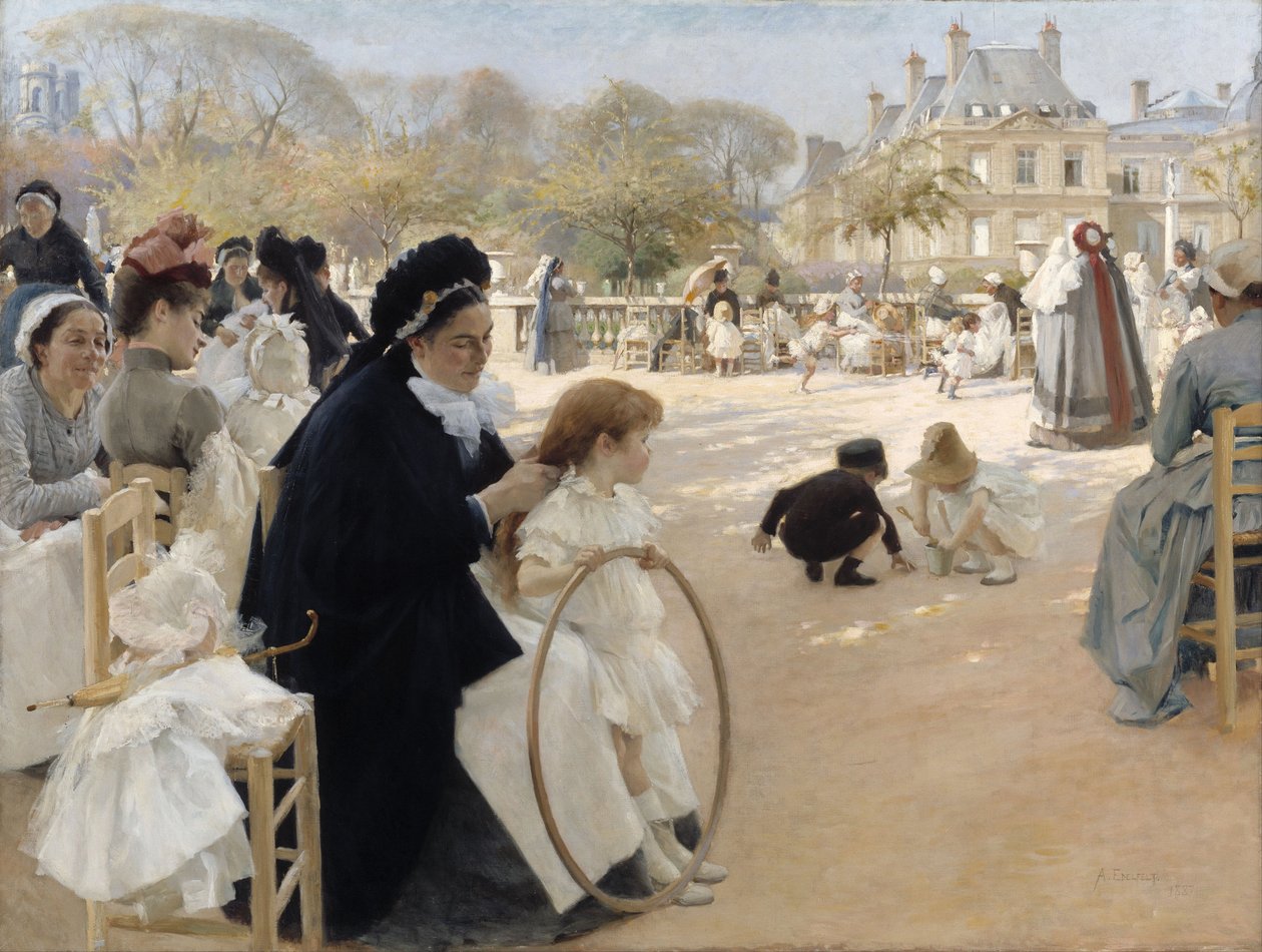 Lüksemburg Bahçeleri, Paris by Albert Gustaf Aristides Edelfelt