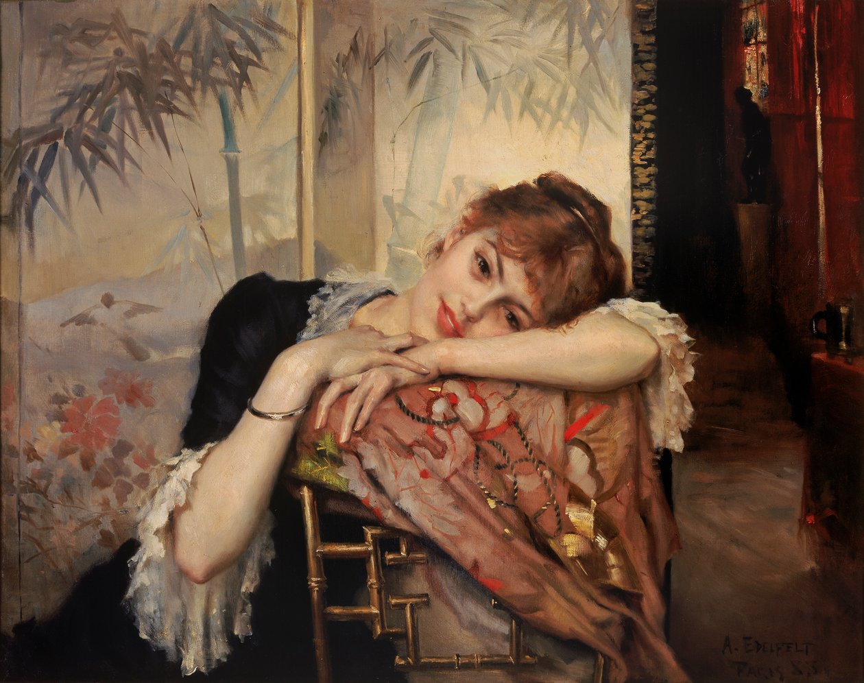 Parisienne, 1883. by Albert Gustaf Aristides Edelfelt