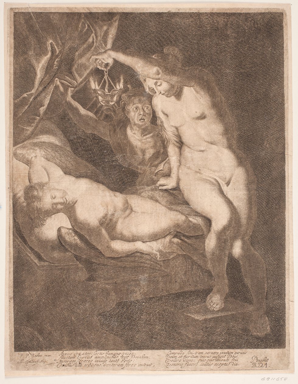 Psyche ve uyuyan Cupid by Albert Haelwegh