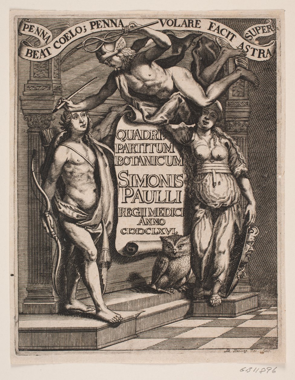 Başlık sayfası, Simon Paulli, "Quadripartitum Botanicum", 1667 by Albert Haelwegh