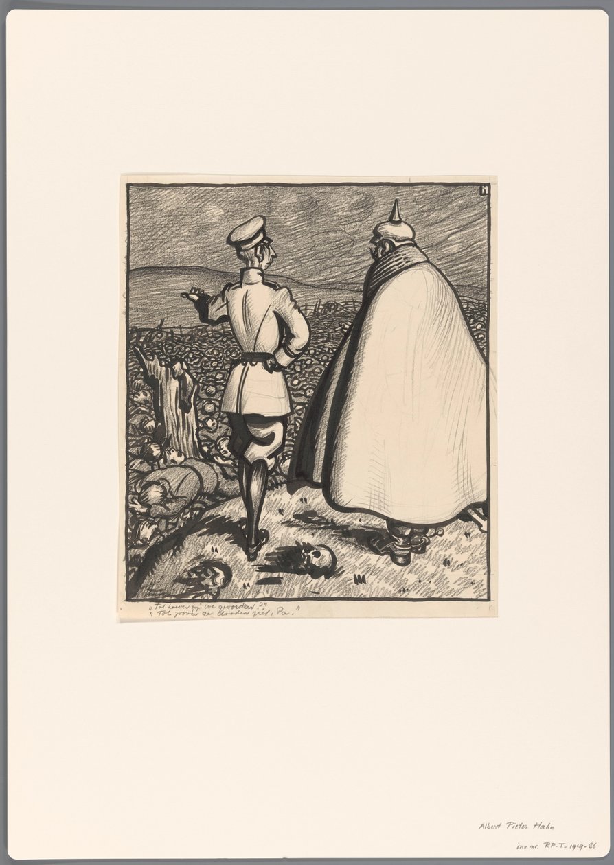 Birinci Dünya Savaşı'nda siyasi bir karikatür için tasarım by Albert Hahn (I)