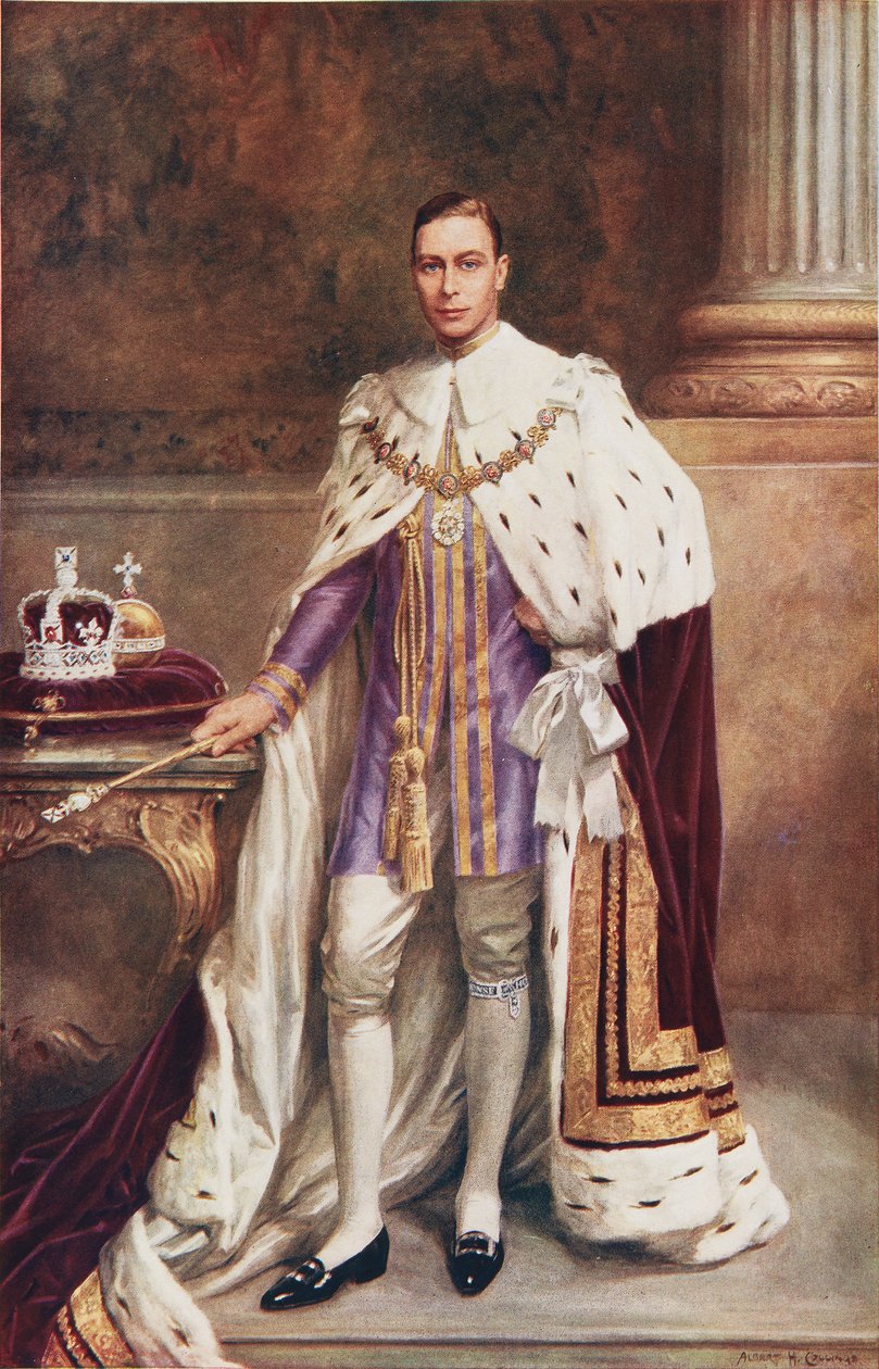 Kral George VI taç giyme cübbesi içinde by Albert Henry Collings