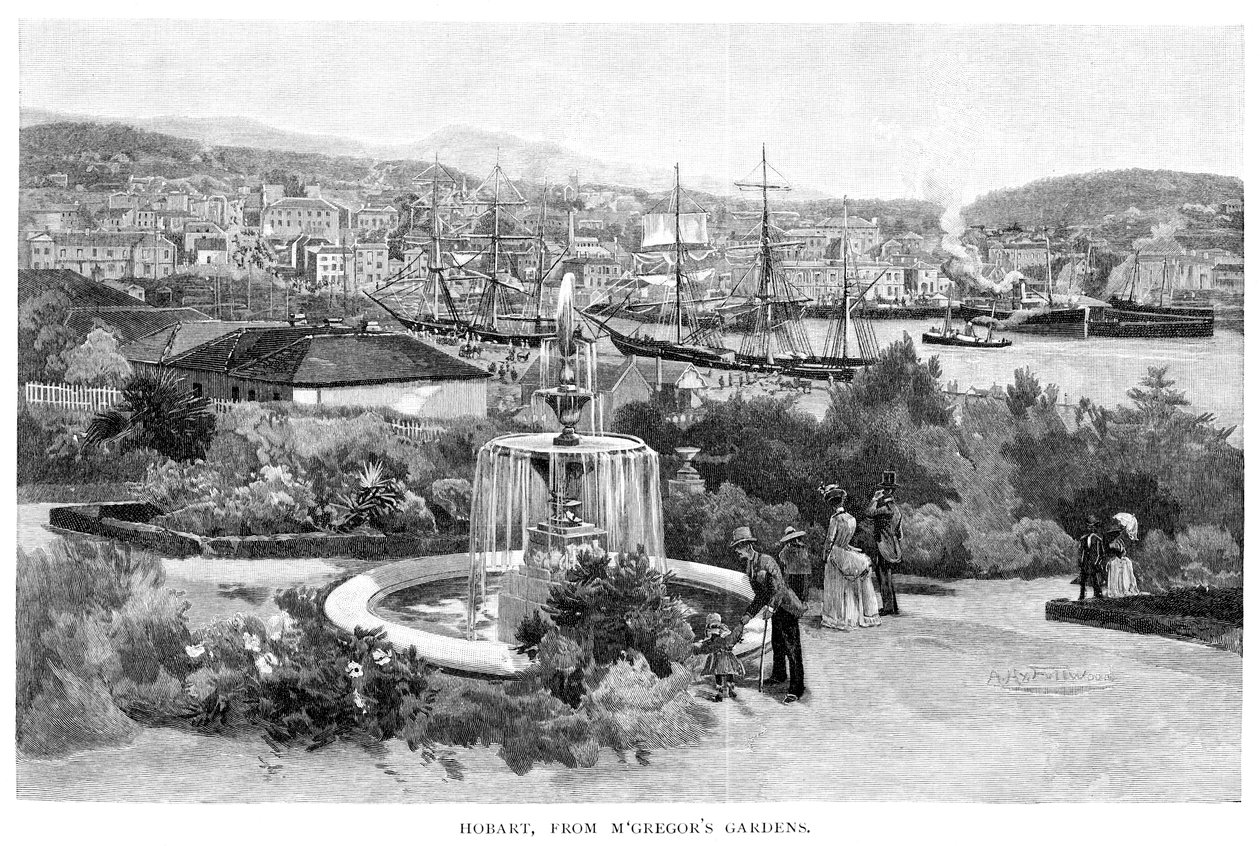 Hobart, McGregors Gardens, Tazmanya, Avustralya, 1886. by Albert Henry Fullwood