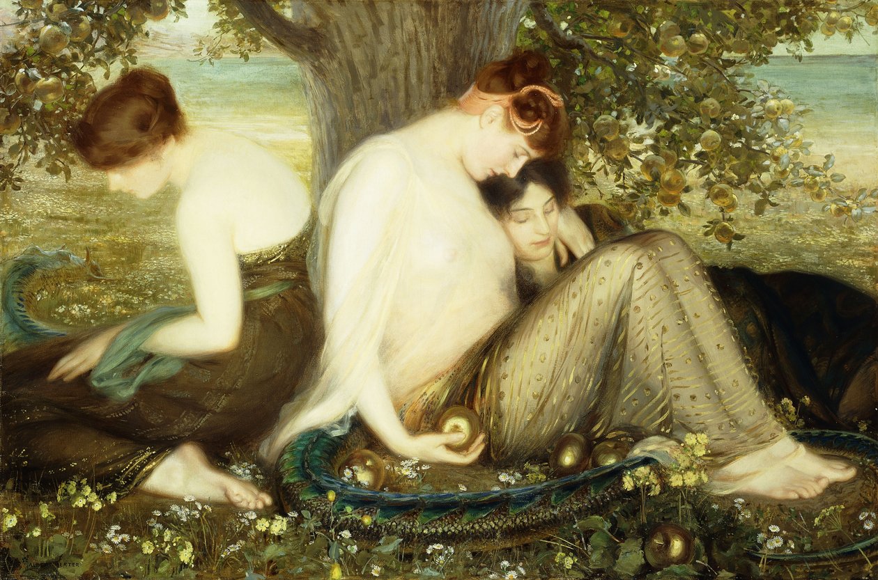 Hesperides Bahçesi, 1900 dolayları (tuval üzerine yağlı boya) by Albert Herter
