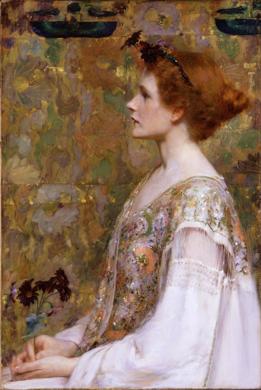 Kızıl saçlı kadın by Albert Herter