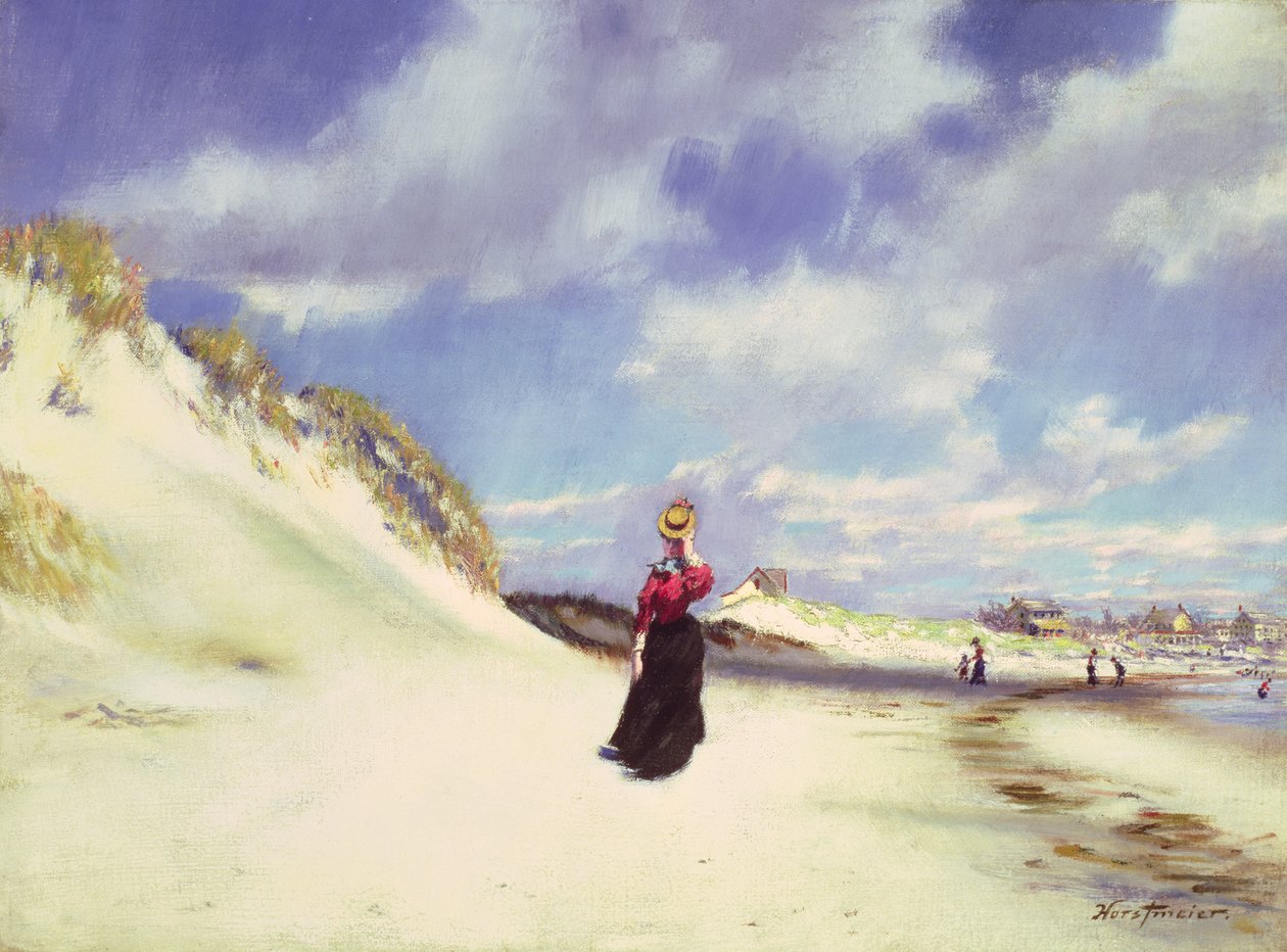 Hampton Sahili (tuval üzerine yağlı boya) by Albert Horstmeier