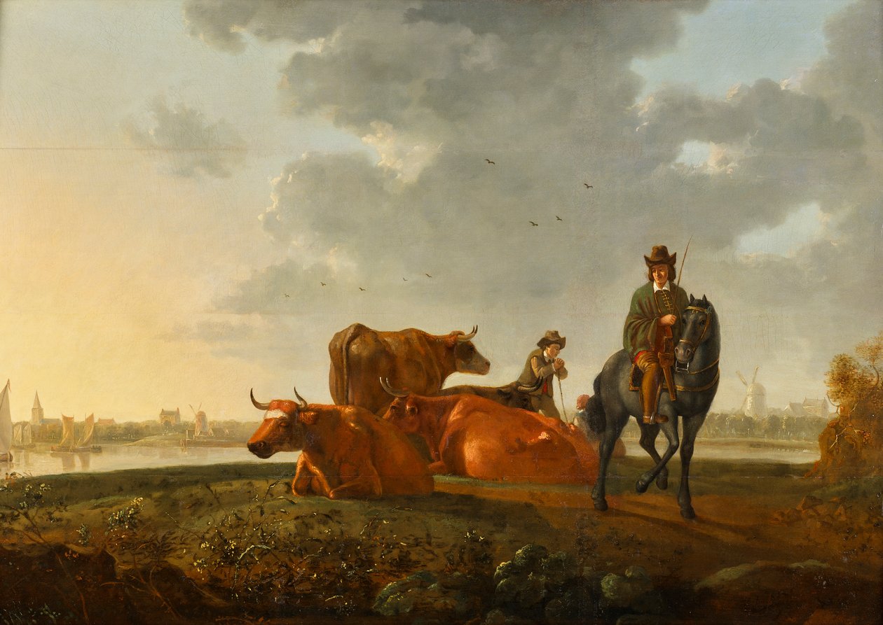 nehir kenarındaki mera by Albert Jacobsz Cuyp