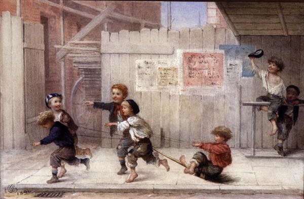 Elinde Dörtlü (kağıt üzerine sulu boya) by Albert Jnr. Ludovici
