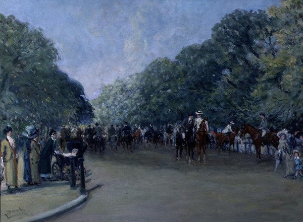 Rotten Row, Hyde Park (tuval üzerine yağlı boya) by Albert Jnr. Ludovici