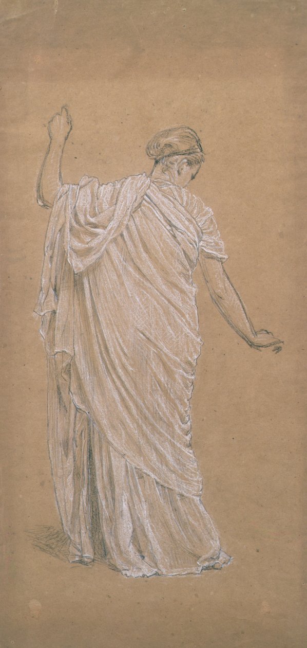 Bir Bahçe Çalışması (renkli kağıt üzerine tebeşir) by Albert Joseph Moore