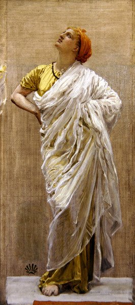 Kuşlar için Çalışma, c.1878 (iki tuval üzerine yağlı boya kalem) by Albert Joseph Moore