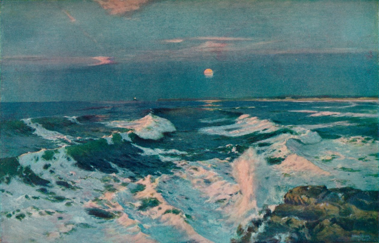 Gün Batımı ve Ay Arasında, c1910 by Albert Julius Olsson