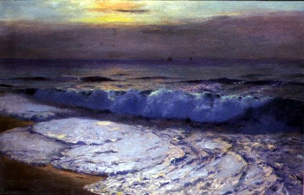 Breaking Wave, Alacakaranlık (tuval üzerine yağlı boya) by Albert Julius Olsson