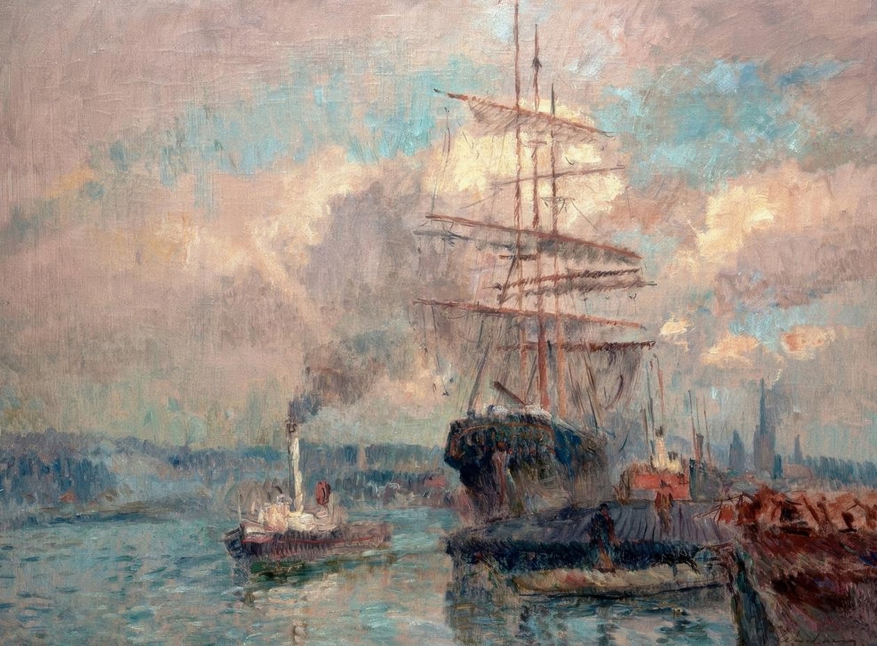 Rouen limanında by Albert Lebourg
