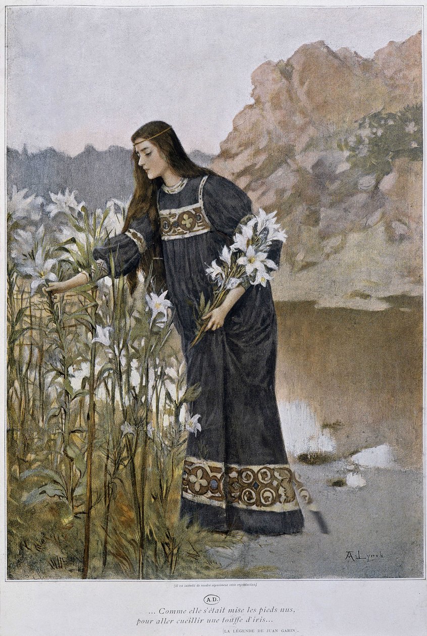 Bir kadın iris üfler - Lynch tarafından, 20. yüzyılın başlarında by Albert Lynch