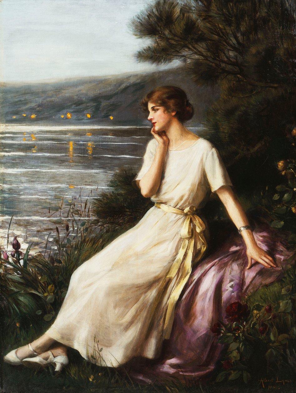 Gölün Yanında Bir Kadının Portresi, by Albert Lynch