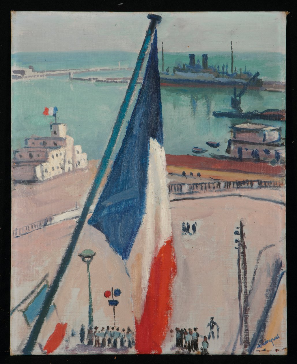 Cezayir, bayraklar (ressam panosu üzerine yağlıboya) by Albert Marquet